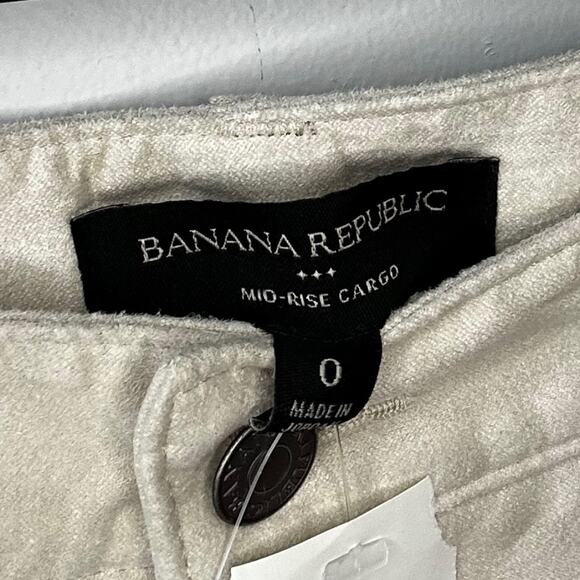 Banana Republic womens 0 tan Vegan Suede Cargo pant super soft new - Picture 4 of 4